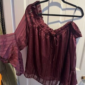 Forever 21 Plus Open Shoulder Bell Sleeve Top